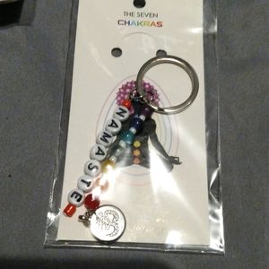 Chloe Accessory Silver Namaste chakra beads unisex keychain